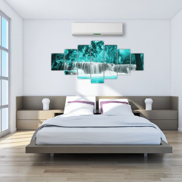 Obraz - Modrý vodopád (210x100 cm)
