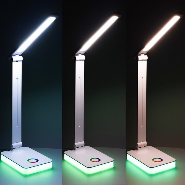 Skládací LED stolní lampa na dotyk USB - bílá