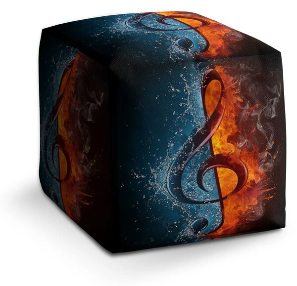 Sablio Taburet Cube Ohnivý klíč - 40x40x40 cm