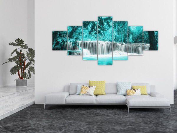 Obraz - Modrý vodopád (210x100 cm)
