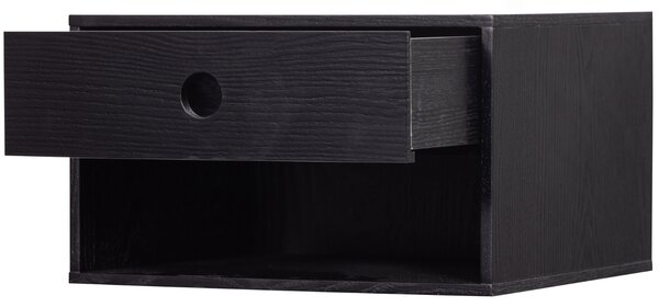 -25 % Dny MOMENTI– WOOOD Černý závěsný noční stolek Ancy 34 x 30 cm