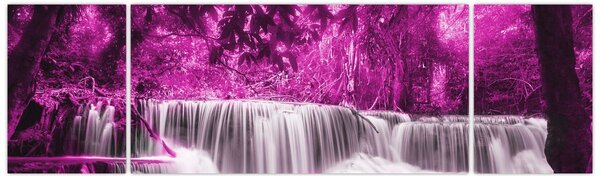 Obraz - Vodopád, fialový (170x50 cm)