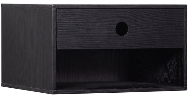 -25 % Dny MOMENTI– WOOOD Černý závěsný noční stolek Ancy 34 x 30 cm