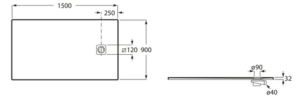 Roca Magma obdélníková sprchová vanička 150x90 cm bílá APE015DC38403100