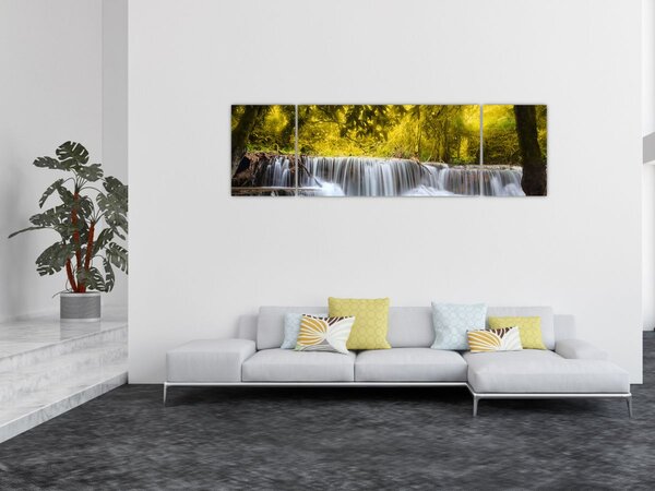 Obraz - Vodopád, s jasnými barvami (170x50 cm)