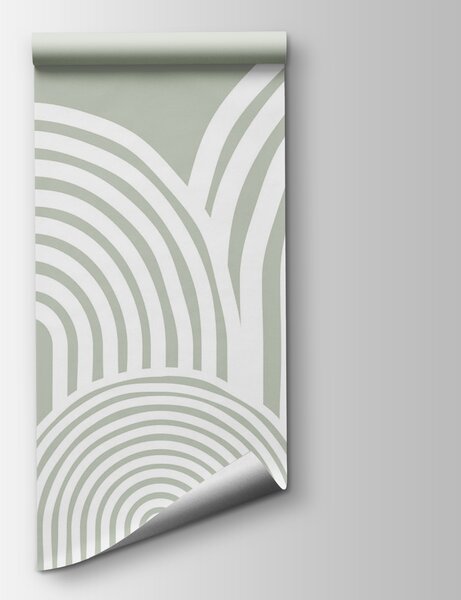 Fototapeta Bílé a šedé pozadí se zakřivenými liniemi, Geometrické 3D fototapety, Populární fototapety, w08037v2 - Tapeko.co.cz