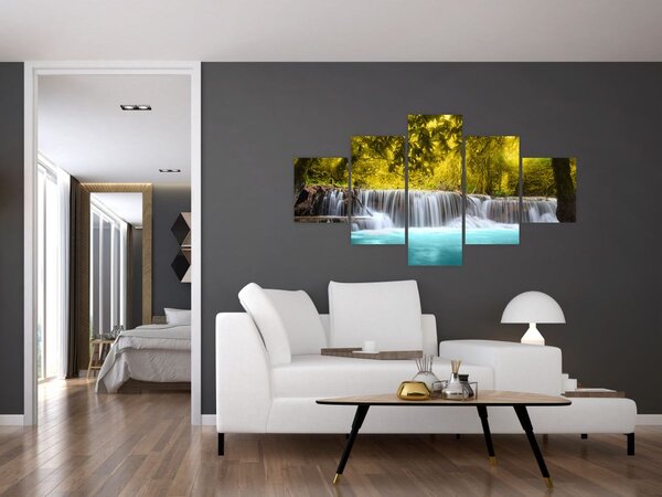 Obraz - Vodopád, s jasnými barvami (125x70 cm)