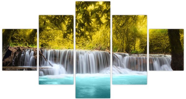 Obraz - Vodopád, s jasnými barvami (125x70 cm)