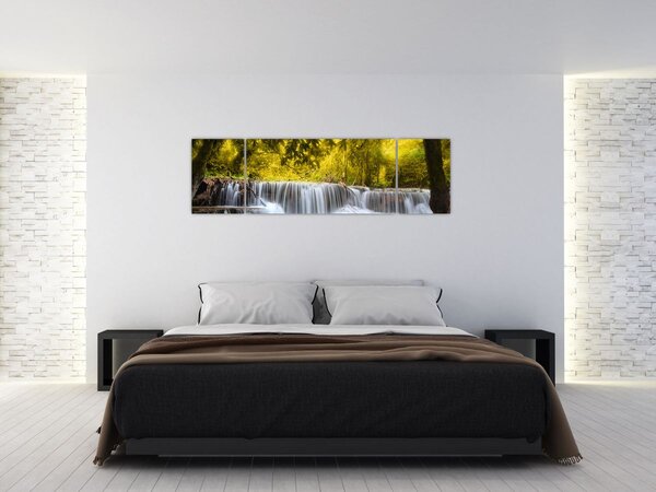Obraz - Vodopád, s jasnými barvami (170x50 cm)