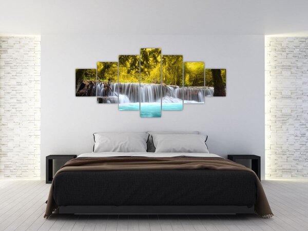 Obraz - Vodopád, s jasnými barvami (210x100 cm)