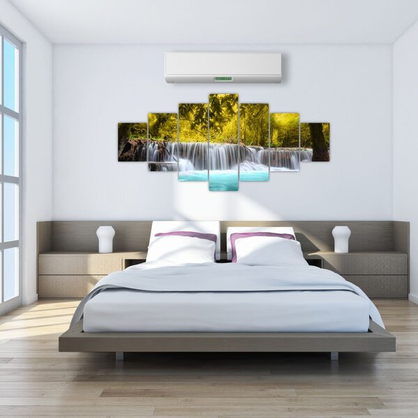 Obraz - Vodopád, s jasnými barvami (210x100 cm)