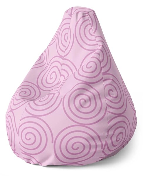 Sablio Sedací vak Pear Růžové spirály - 70 x 95 x 15 cm