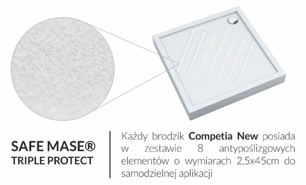Schedpol Competia New čtvercová sprchová vanička 75x75 cm bílá 3.4686