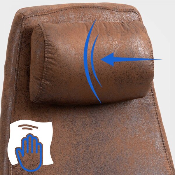 Kancelářská židle Pocatello v industriálním stylu - koženka - Cognac antik