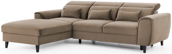 Elegantní rohová sedací souprava SUNNIVA - béžová, levý roh