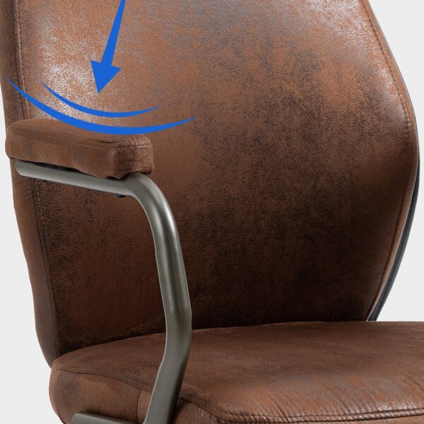 Kancelářská židle Pocatello v industriálním stylu - koženka - Cognac antik