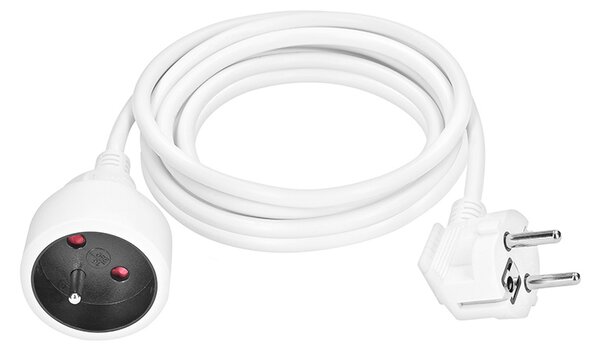 SOLIGHT Prodlužovací přívod 3m, 1 zásuvka, 16A/3680W, PVC, bílý