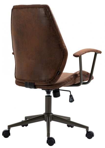 Kancelářská židle Nampa v industriálním stylu - koženka - Cognac antik