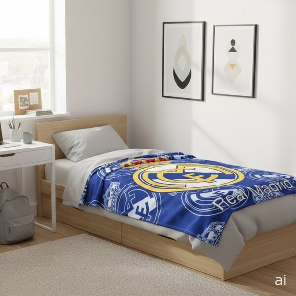 Coral fleece deka FC Real Madrid - motiv Hala Madrid! - 100 x 150 cm