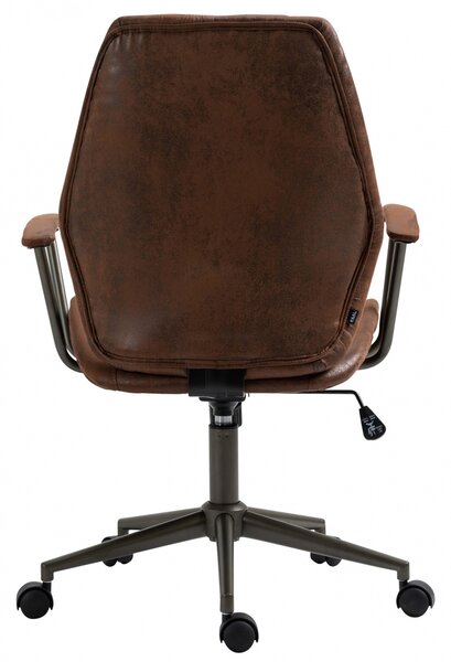 Kancelářská židle Nampa v industriálním stylu - koženka - Cognac antik