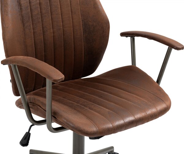 Kancelářská židle Nampa v industriálním stylu - koženka - Cognac antik