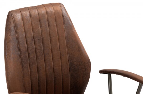 Kancelářská židle Nampa v industriálním stylu - koženka - Cognac antik