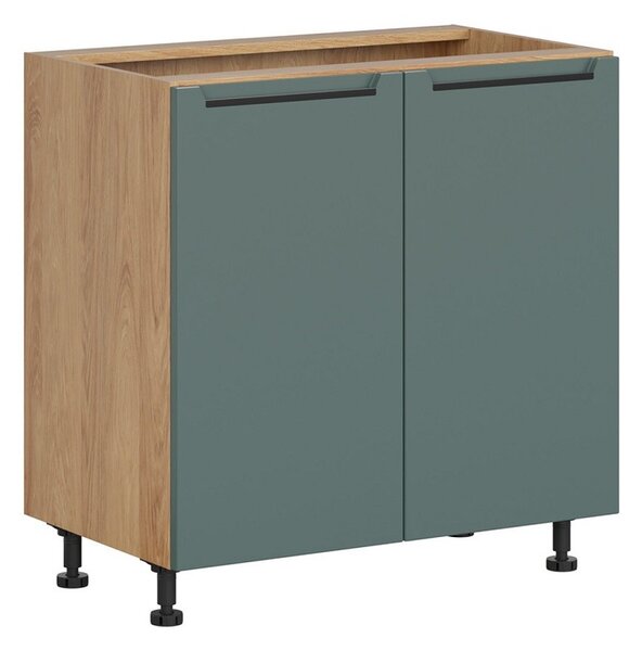 BRW Kuchyně Family Line Iris D-80/82-L/P, dub hikora/boho green matt