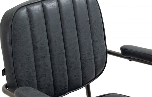 Kancelářská židle Natrona v industriálním stylu - koženka - Černá antik