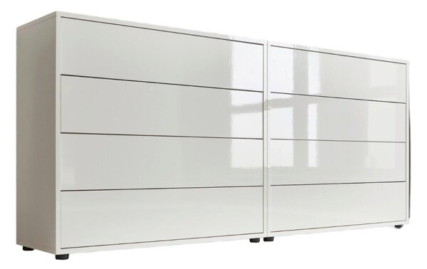ŠIROKÁ KOMODA, bílá, vysoce lesklá bílá, 158/73/33 cm MID.YOU - Široké komody, Online Only