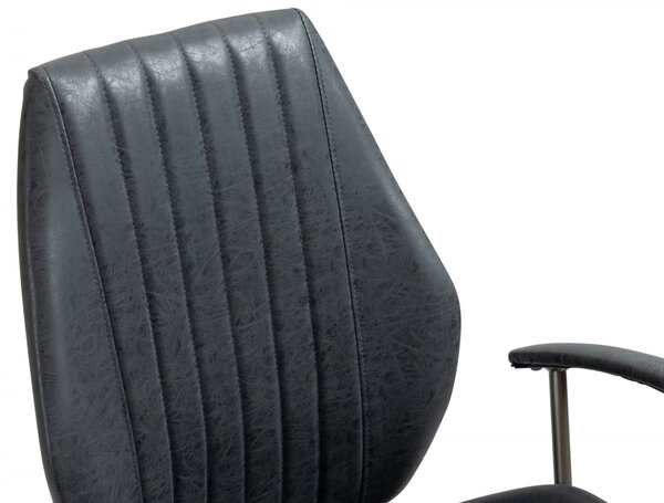 Kancelářská židle Nampa v industriálním stylu - koženka - Černá antik