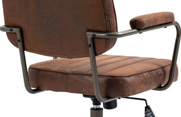 Kancelářská židle Natrona v industriálním stylu - koženka - Cognac antik