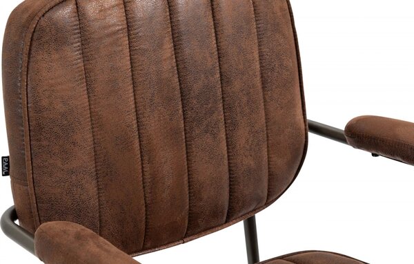 Kancelářská židle Natrona v industriálním stylu - koženka - Cognac antik