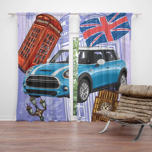 Sablio Závěs Mini sedan Londýn: 2ks 140x250cm