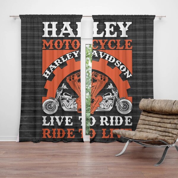 Sablio Závěs Harley-Davidson Live to ride, ride to live: 2ks 140x250cm