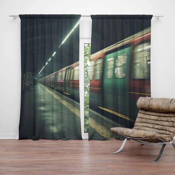Sablio Závěs Metro v tmavé stanici: 2ks 140x250cm