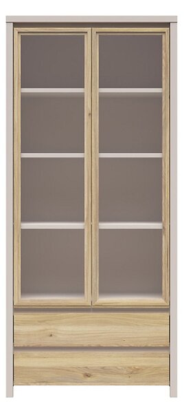 Vitrína Kaspian REG2W2S, kašmír/dub mauvella