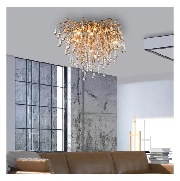 Paul Neuhaus 8091-11 - Přisazený lustr ICICLE 9xG9/40W/230V pr. 50 cm mosaz