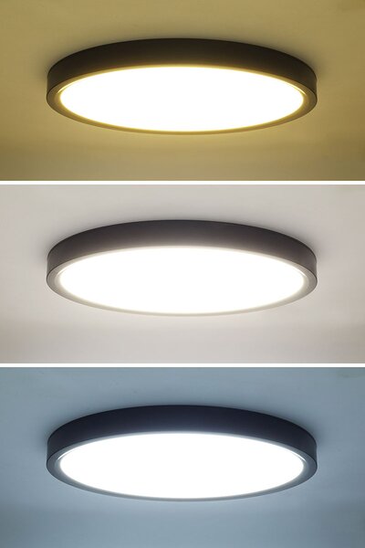 SOLIGHT LED osvětlení s dálkovým ovladačem Estela Black, 60W, 4500lm, 50cm, CCT
