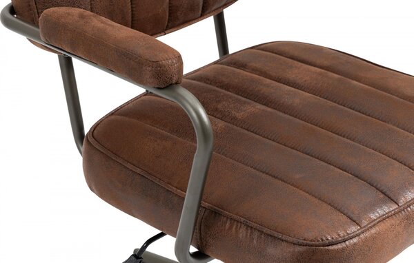 Kancelářská židle Natrona v industriálním stylu - koženka - Cognac antik