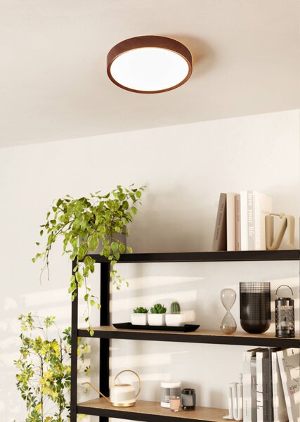 Stropní LED svítidlo MUSURITA bílá/tmavé dřevo