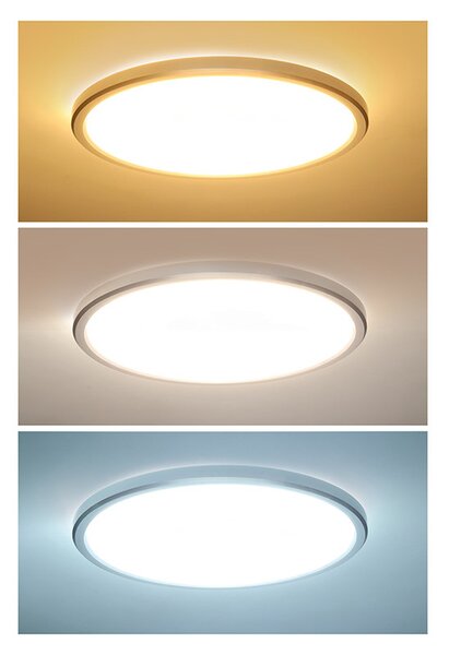 SOLIGHT LED osvětlení Acate IP54, 18W, 1620lm, 3CCT, 22cm, stříbrná