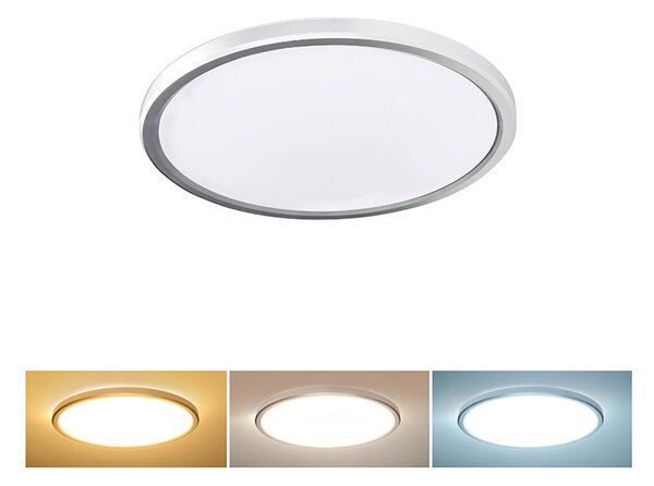SOLIGHT LED osvětlení Acate IP54, 18W, 1620lm, 3CCT, 22cm, stříbrná