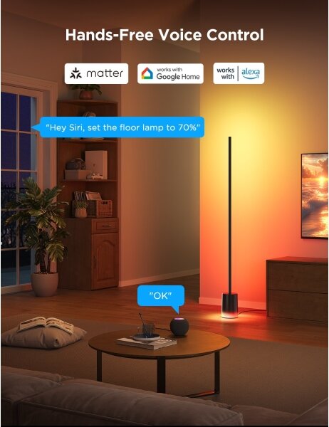Govee - LED Stojací lampa Smart MATTER LED RGBICWW Wi-Fi + DO