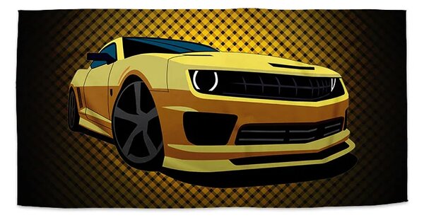 Sablio Ručník Chevrolet Camaro Žlutá mřížka - 30x50 cm