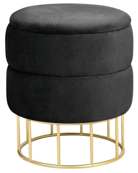 Ak furniture Taburet ELZA samet černý