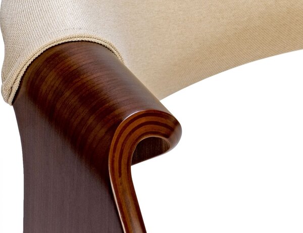 Židle Foley - látka, dřevěné nohy ořech - Krémová