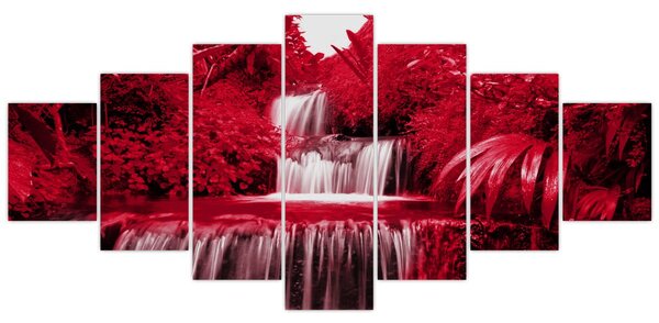 Obraz - Indonéské vodopády v červené (210x100 cm)