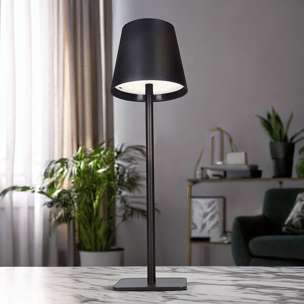 SOLIGHT LED nabíjecí lampička Lucca, 120lm, změna CCT, stmívání, černá