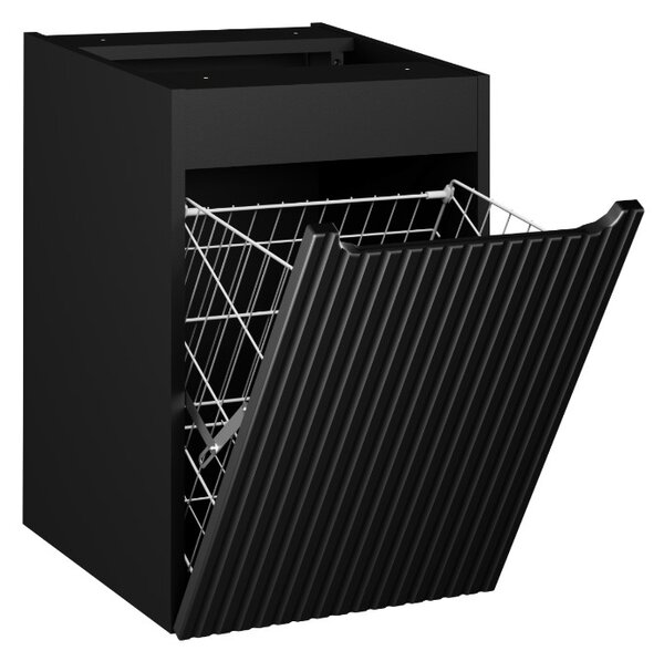 Závěsná skříňka do koupelny NOVA Black 81-40-1DK | s košem 40 cm