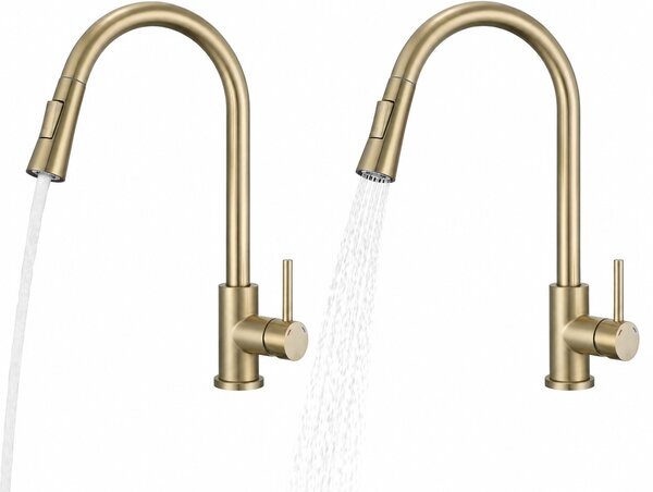 Ruvetti Edera kuchyňská baterie stojící zlatá/staré zlato 1003PVDCH